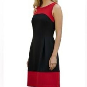 Elegant Red and Black Women's Dress